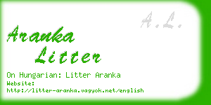 aranka litter business card